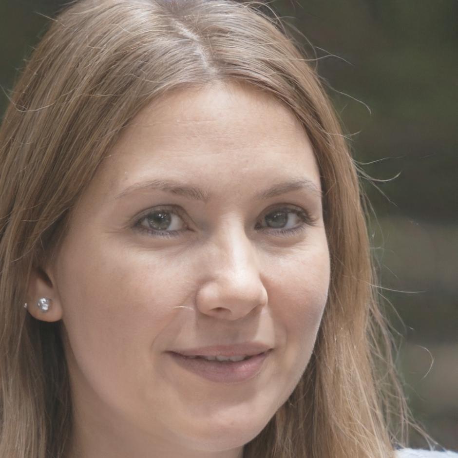 Portrait einer lächelnden Frau mit kurzen Haaren